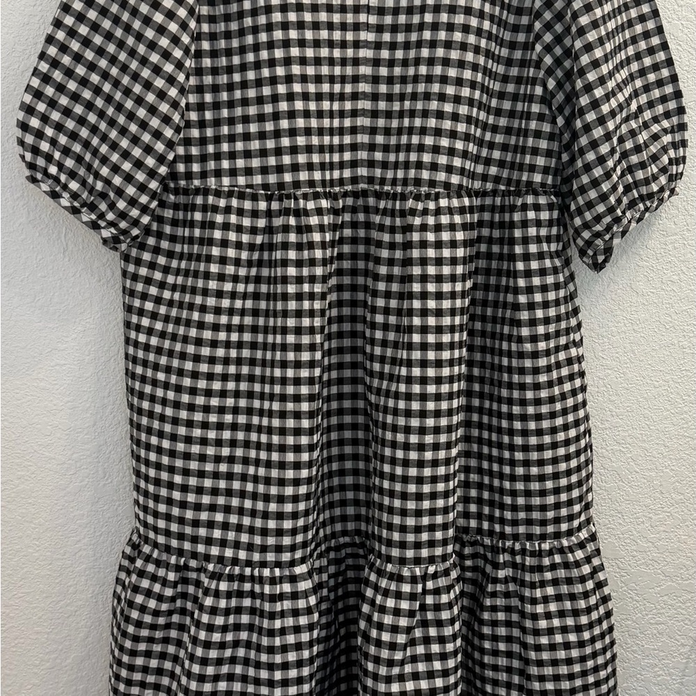 WRAY Gingham Black & White Tiered Midi Dress - Picture 2 of 6
